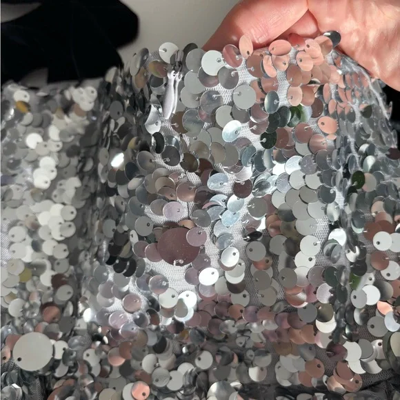 Miss Balykina Sequins Holiday Dress Black Bows Silver Girl Sz 5 Y.O. - Picture 6 of 10